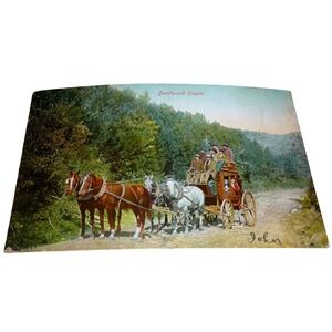 Vintage 1909 Deadwood Coach Postcard Bloom Bros South Dakota Western Stagecoach‎